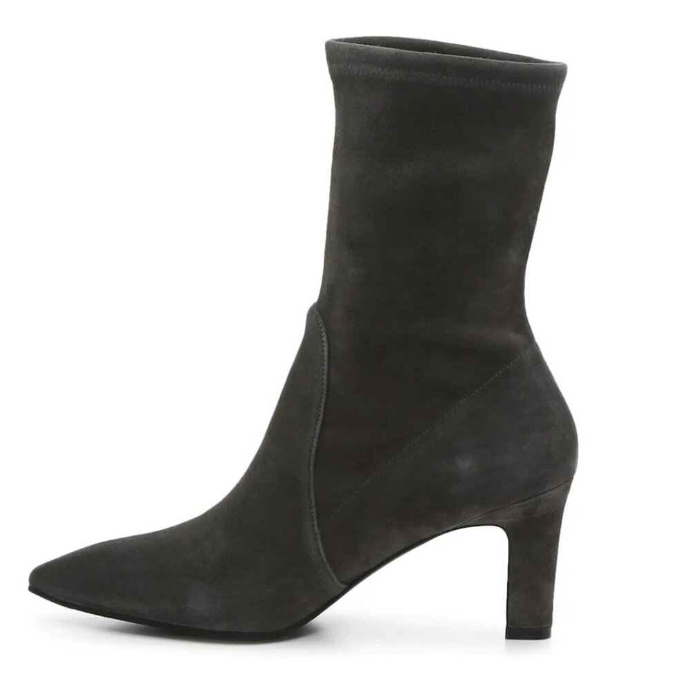 NEW NIB Stuart Weitzman Brandie 75 Suede Bootie 8.5 39 Slate Slip On Shoes